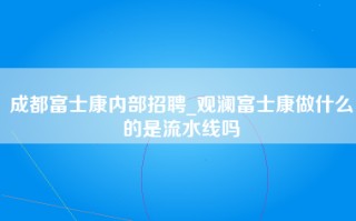 成都富士康内部招聘_观澜富士康做什么的是流水线吗