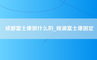 成都富士康做什么的_观澜富士康固定